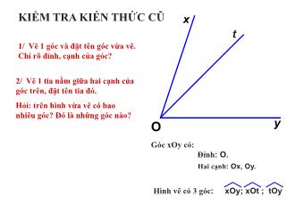 Bài giảng Hình học Lớp 6 - Bài 3: Số đo góc