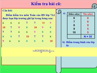 Bài giảng Đại số Lớp 7 - Chương 3 - Tiết 48: Luyện tập. Số trung bình cộng