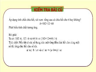 Bài giảng Toán Lớp 6 - Bài 11: Dấu hiệu chia hết cho 2, cho 5