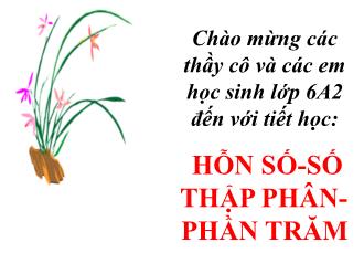 Bài giảng Toán Lớp 6 - Tiết 95, Bài 13: Hỗn số. Số thập phân. Phần trăm