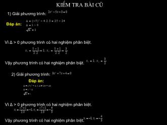 Bài giảng Toán Lớp 9 - Bài: Hệ thức vi-ét và ứng dụng