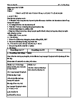 Giáo án Đại số 7 - Tiết 27: Một số bài toán về đại lượng tỉ lệ nghịch - Năm học 2020-2021 - Võ Thị Sang