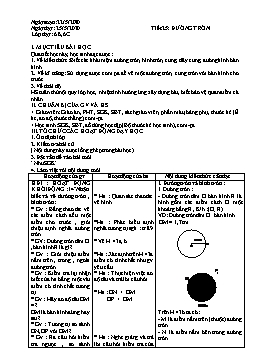 Giáo án Toán Lớp 6 - Tiết 25: Đường tròn - Năm học 2019-2020