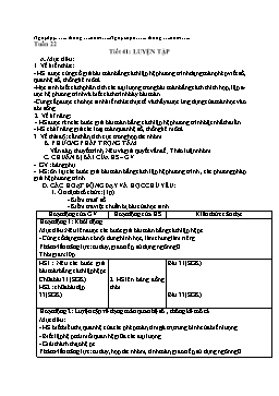 Giáo án Toán Lớp 9 - Tiết 41: Luyện tập