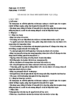 Bài giảng Sinh học 8 - Tiết 18 - Bài 28: Trao đổi khí ở sinh vật (tiếp)