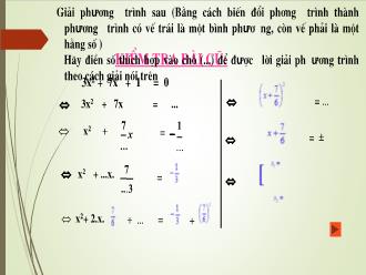 Bài giảng Toán 6 - Công thức nghiệm của phương trình bậc hai