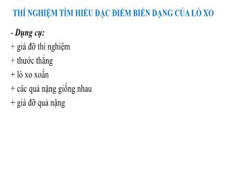 Bài giảng Vật lí 6 - Bài 42: Biến dạng của lò xò