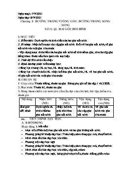 Giáo án Hình học 7 - Tiết 1 - Bài 1: Hai góc đối đỉnh