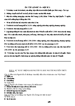 Ôn tập Lịch sử 10 – Học kì 2