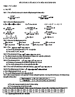 Toán 10 - Đề cương giữa học kì II