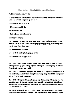 Vật lí 10 - Động lượng – Định luật bảo toàn động lượng