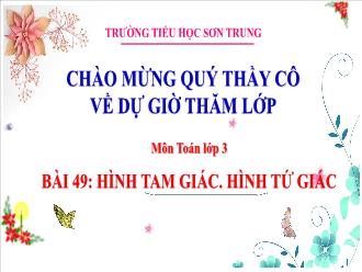 Bài giảng Toán 3 - Bài 49: Hình tam giác, hình tứ giác - Trường Tiểu học Sơn Trung