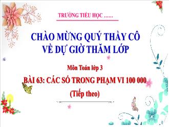 Bài giảng Toán 3 - Bài 63: Các số trong phạm vi 100 000