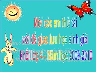 Đề thi giao lưu học sinh giỏi Lớp 4 - Trường Tiểu học Trần Quốc Toản