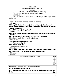 Giáo án Âm nhạc 1 - Tuần 30 - Năm học 2020-2021