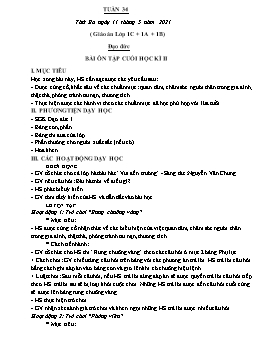 Giáo án Lớp 1 - Tuần 34 - Năm học 2021-2022
