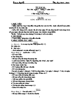 Giáo án Lớp 2 - Tuần 10 - Năm học 2016-2017