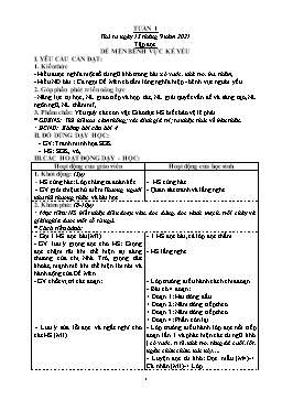 Giáo án Lớp 4 Soạn theo CV2345 - Tuần 1 - Năm học 2021-2022