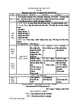 Giáo án Mầm non Lớp Lá - Chủ đề: Ôn tập - Năm học 2021-2022 - Nguyễn Thị Phương