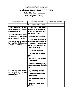 Giáo án Mầm non Lớp Mầm - Chủ đề: Trường Mầm non - Chủ đề nhánh: Mùa thu, bé tới trường - Năm học 2021-2022 - Trần Thị Phương Thúy