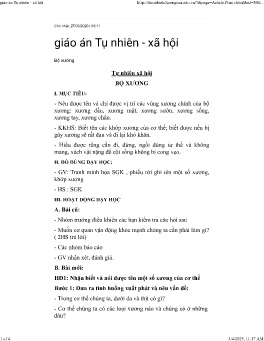Giáo án Tự nhiên - Xã hội Lớp 2 - Bài 2: Bộ xương