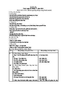 Kế hoạch bài dạy Âm nhạc 1 - Tuần 10 - Năm học 2021-2022 - Lê Thị Kim Chung