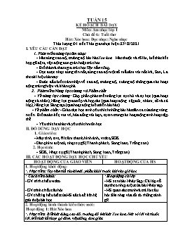 Kế hoạch bài dạy Âm nhạc 1+2 - Tuần 15 - Năm học 2021-2022
