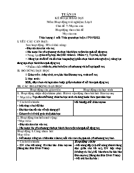 Kế hoạch bài dạy Âm nhạc 1+2 - Tuần 19 - Năm học 2021-2022