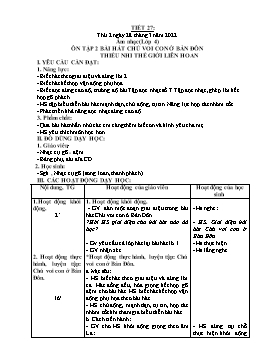 Kế hoạch bài dạy Âm nhạc 1+2+3+4 - Tuần 27 - Năm học 2021-2022 - Lê Thị Kim Chung