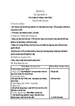 Kế hoạch bài dạy Âm nhạc 1+2+3+4 - Tuần 31 - Năm học 2021-2022 - Lê Thị Kim Chung