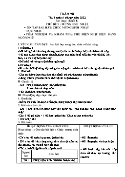 Kế hoạch bài dạy Âm nhạc 1+2+3+5 - Tuần 28 - Năm học 2021-2022 - Lê Thị Kim Chung