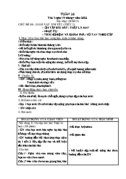 Kế hoạch bài dạy Âm nhạc 1+2+3+5 - Tuần 30 - Năm học 2021-2022 - Lê Thị Kim Chung