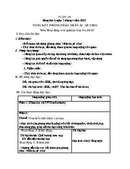 Kế hoạch bài dạy Âm nhạc 1+2+4+5 - Tuần 29 - Năm học 2021-2022 - Lê Thị Kim Chung
