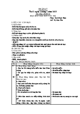 Kế hoạch bài dạy Âm nhạc 1+4 - Tuần 17 - Năm học 2021-2022 - Lê Thị Kim Chung