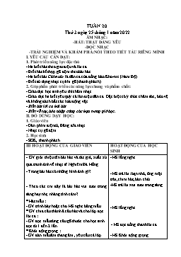 Kế hoạch bài dạy Âm nhạc 2 - Tuần 20 - Năm học 2021-2022 - Lê Thị Kim Chung
