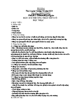 Kế hoạch bài dạy Âm nhạc 2+3+5 - Tuần 2 - Năm học 2021-2022 - Lê Thị Kim Chung