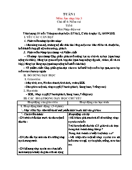 Kế hoạch bài dạy Âm nhạc 3 - Tuần 1 - Năm học 2022-2023 - Vũ Thị Hương Anh