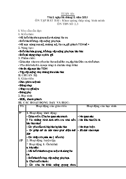 Kế hoạch bài dạy Âm nhạc 4 - Tuần 13 - Năm học 2021-2022 - Lê Thị Kim Chung
