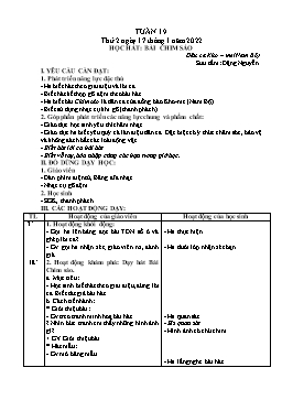 Kế hoạch bài dạy Âm nhạc 4 - Tuần 19 - Năm học 2021-2022 - Lê Thị Kim Chung