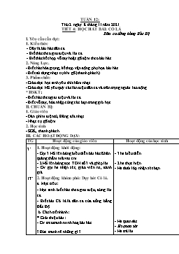Kế hoạch bài dạy Âm nhạc 4 - Tuần 9 - Năm học 2021-2022 - Lê Thị Kim Chung