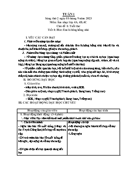 Kế hoạch bài dạy Âm nhạc Tiểu học - Tuần 1 - Năm học 2023-2024 - Vũ Thị Hương Anh