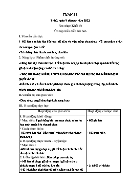 Kế hoạch bài dạy Âm nhạc Tiểu học - Tuần 33 - Năm học 2021-2022 - Lê Thị Kim Chung