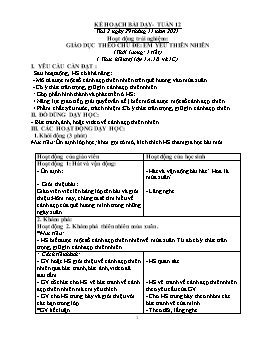 Kế hoạch bài dạy Đạo đức 1 + Khoa học 4 - Tuần 12 - Năm học 2021-2022 - Trương Thị Phấn