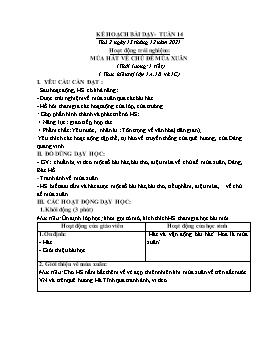 Kế hoạch bài dạy Đạo đức 1 + Khoa học 4 - Tuần 14 - Năm học 2021-2022 - Trương Thị Phấn