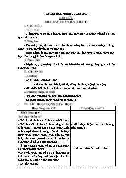 Kế hoạch bài dạy Đạo đức 4 - Tuần 4 - Năm học 2021-2022 - Phạm Thị Bích Liễu