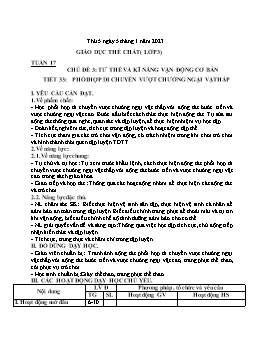 Kế hoạch bài dạy Giáo dục thể chất 3+4+5 - Tuần 17 - Năm học 2022-2023 - Trần Thị Hường