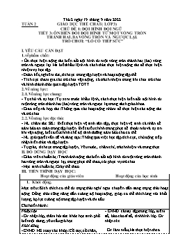 Kế hoạch bài dạy Giáo dục thể chất 3+4+5 - Tuần 2 - Năm học 2022-2023 - Trần Thị Hường