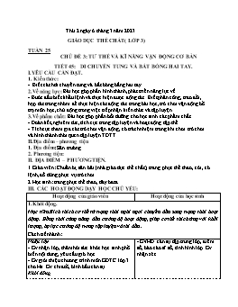 Kế hoạch bài dạy Giáo dục thể chất 3+4+5 - Tuần 25 - Năm học 2022-2023 - Trần Thị Hường