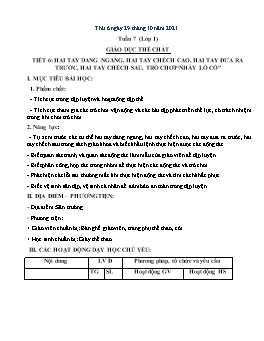 Kế hoạch bài dạy Giáo dục thể chất Khối Tiểu học - Tuần 7 - Năm học 2021-2022 - Trần Thị Hường