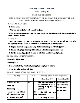 Kế hoạch bài dạy Giáo dục thể chất Tiểu học - Tuần 10 - Năm học 2021-2022 - Trần Thị Hường